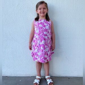 Lilly Pulitzer Vintage‎ Girls Pink Shift Butterflies Flowers Dress Size 7